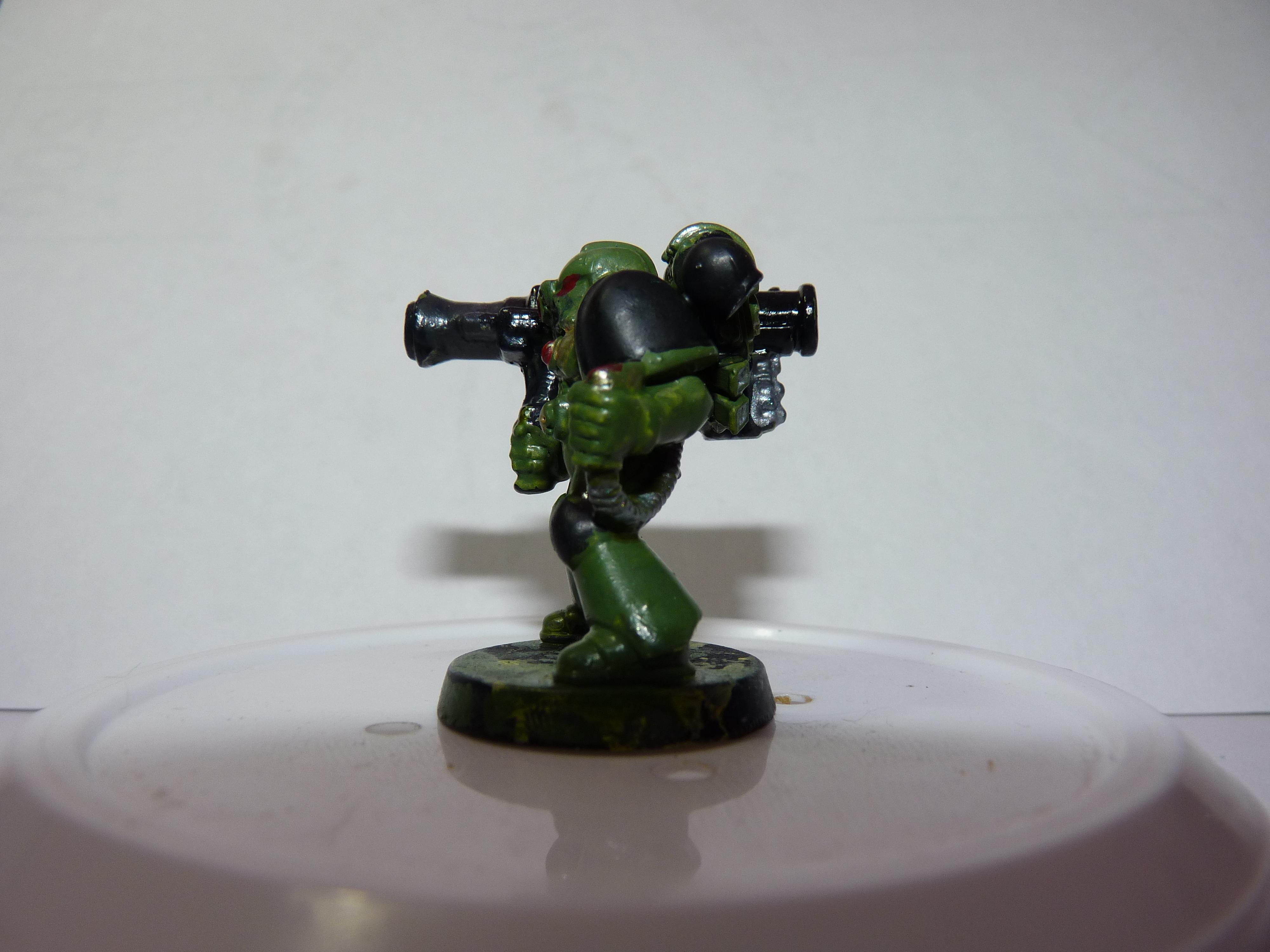 First Try, Models, Poorly Done, Salamanders, Space Marines, Tactical Squad, Thin Your Paints