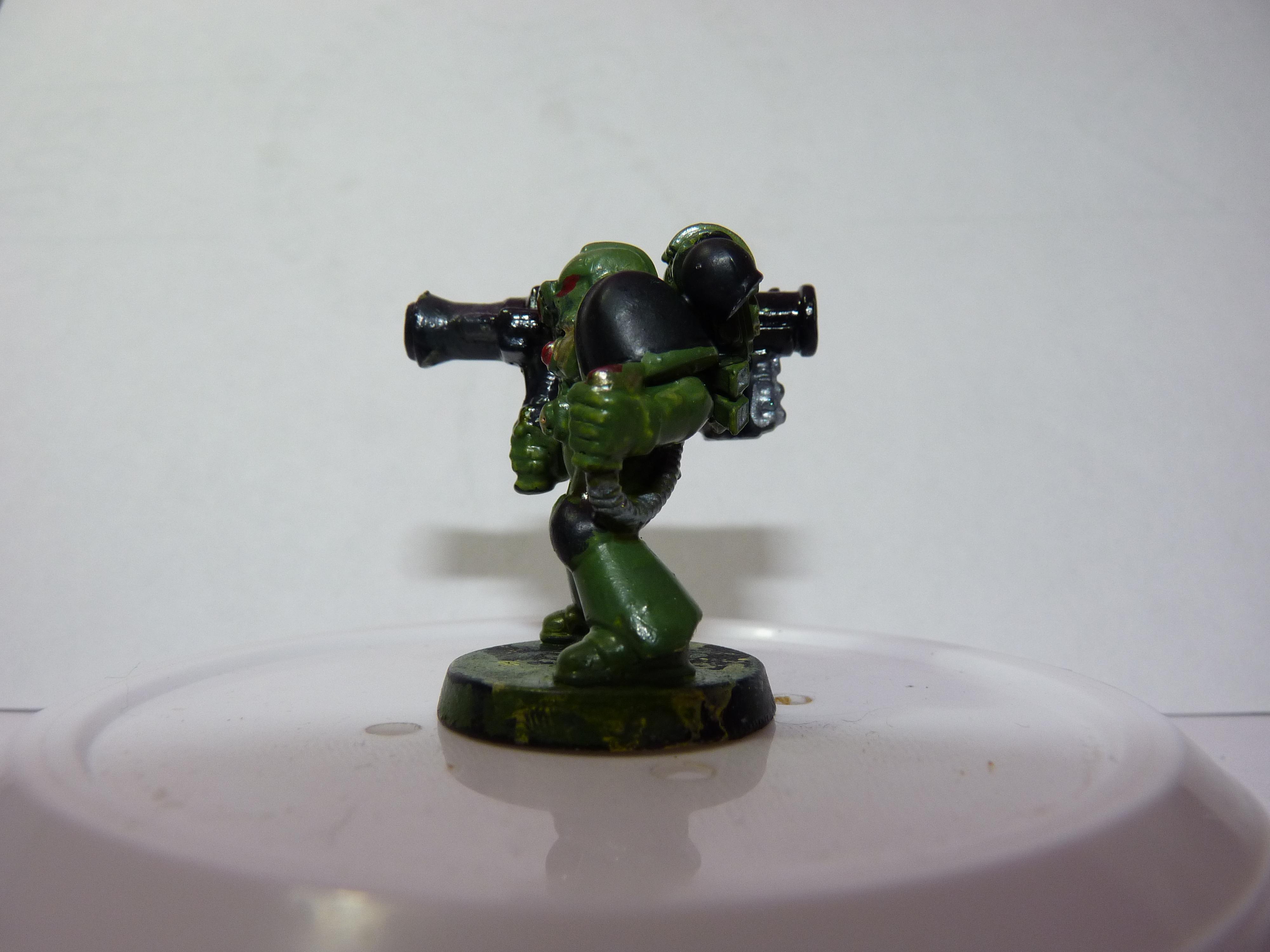 First Try, Models, Poorly Done, Salamanders, Space Marines, Tactical Squad, Thin Your Paints