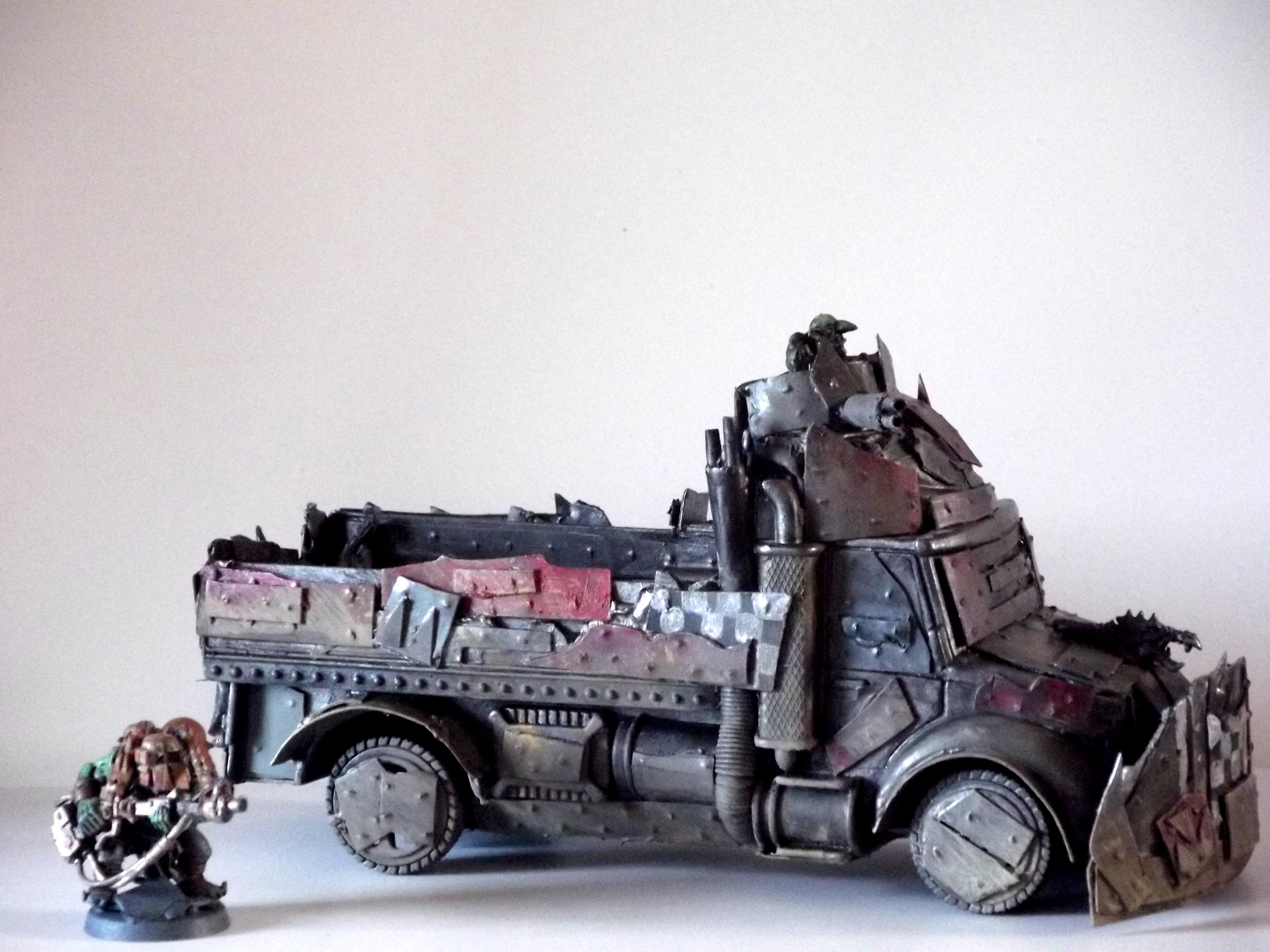 Battlewagon, Conversion, Looted, Orks, Scracth Built, Wagon, Warhammer 40,000, Warhammer Fantasy