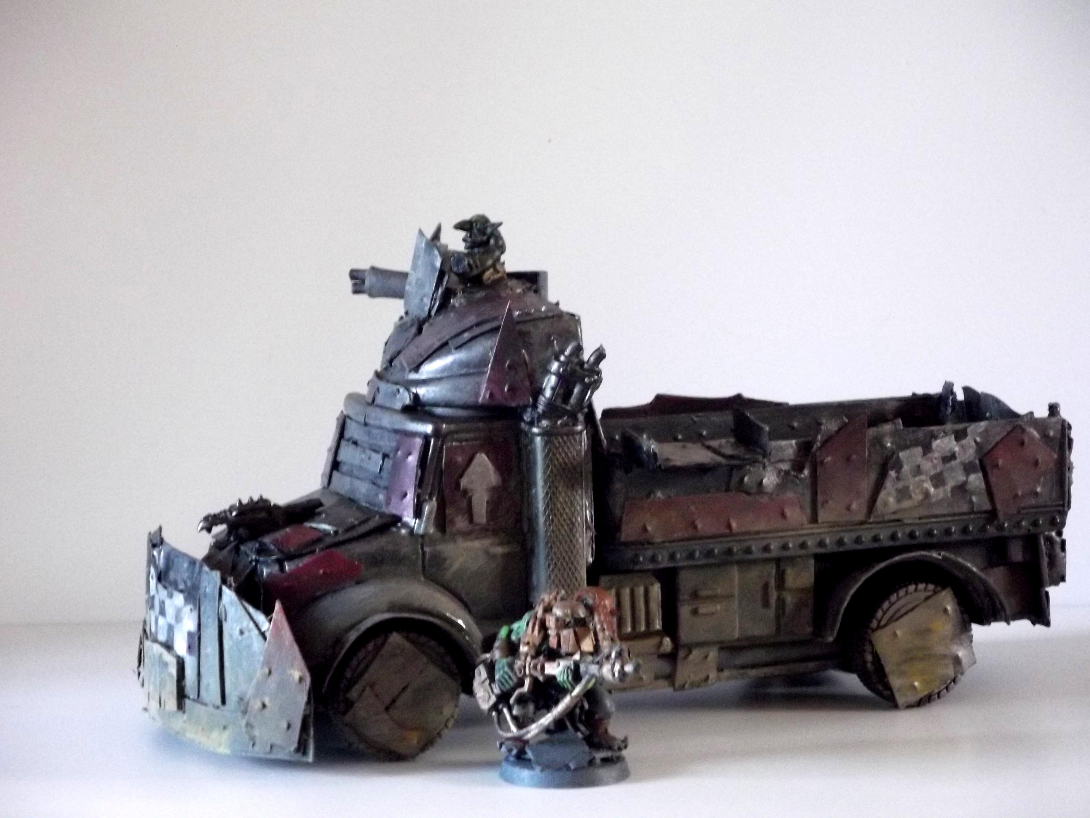 Battlewagon, Conversion, Looted, Orks, Scracth Built, Wagon, Warhammer 40,000, Warhammer Fantasy