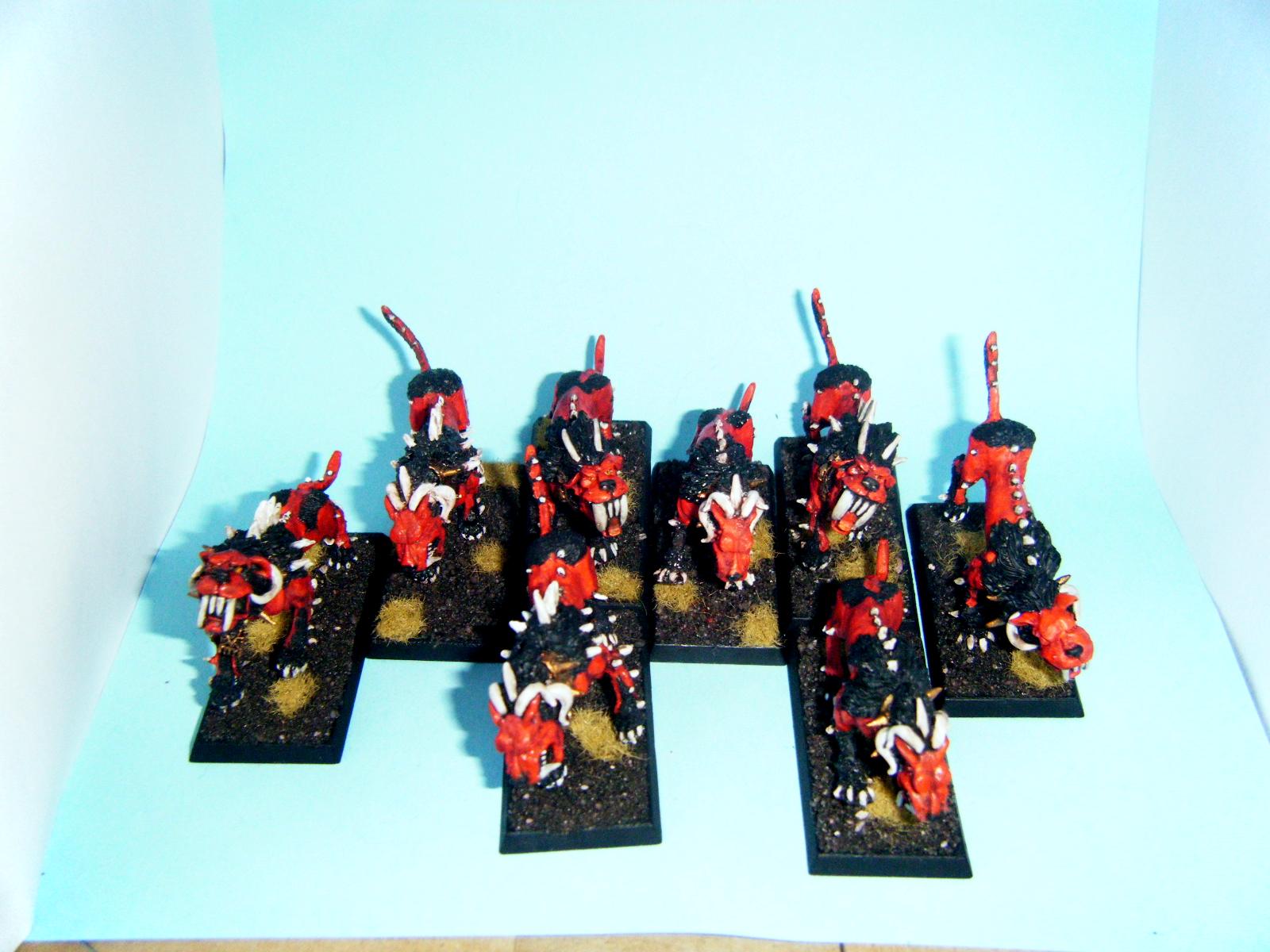 Chaos, Chiens, D&atilde;&copy;mon, Daemons, Hounds, Khorne, Red