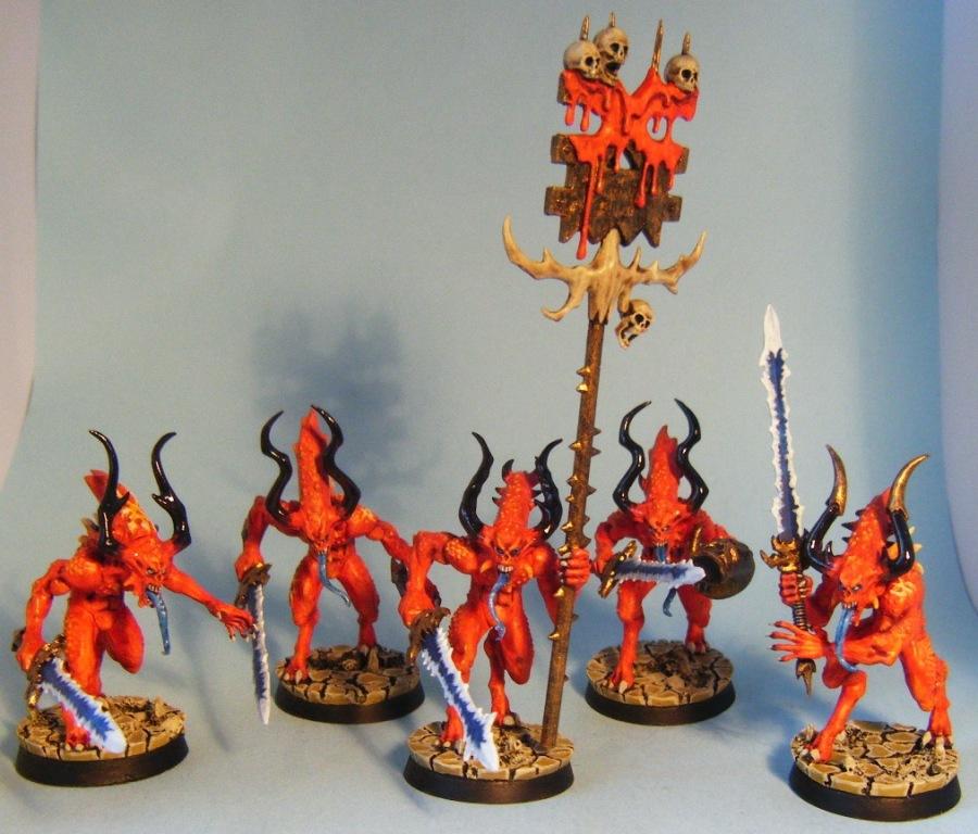 Bloodletters, Chaos, D&atilde;&copy;mon, Daemons, Khorne, Red, Sanguinaires