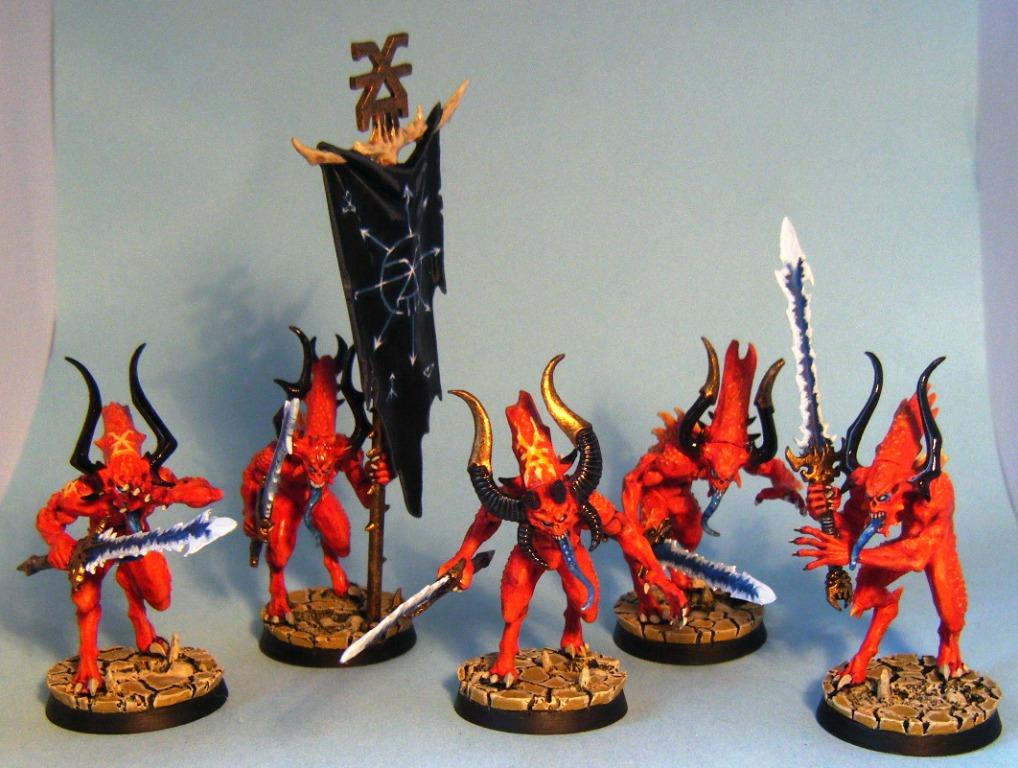 Bloodletters, Chaos, D&atilde;&copy;mon, Daemons, Khorne, Red, Sanguinaires