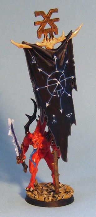 Banni&atilde;&uml;re, Bloodletters, Chaos, D&atilde;&copy;mon, Daemons, Khorne, Red, Sanguinaires, Standard, Standard Bearer
