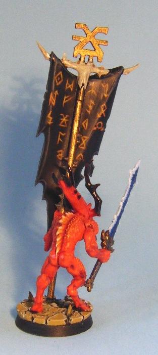 Banni&atilde;&uml;re, Bloodletters, Chaos, D&atilde;&copy;mon, Daemons, Khorne, Red, Sanguinaires, Standard, Standard Bearer