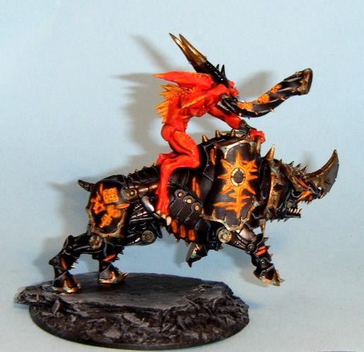 Chaos, D&atilde;&copy;mon, Daemons, Juggernaut, Khorne, Musician, Red