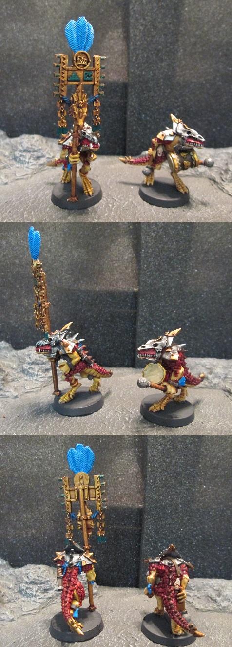 Lizardman drummer and standard bearer