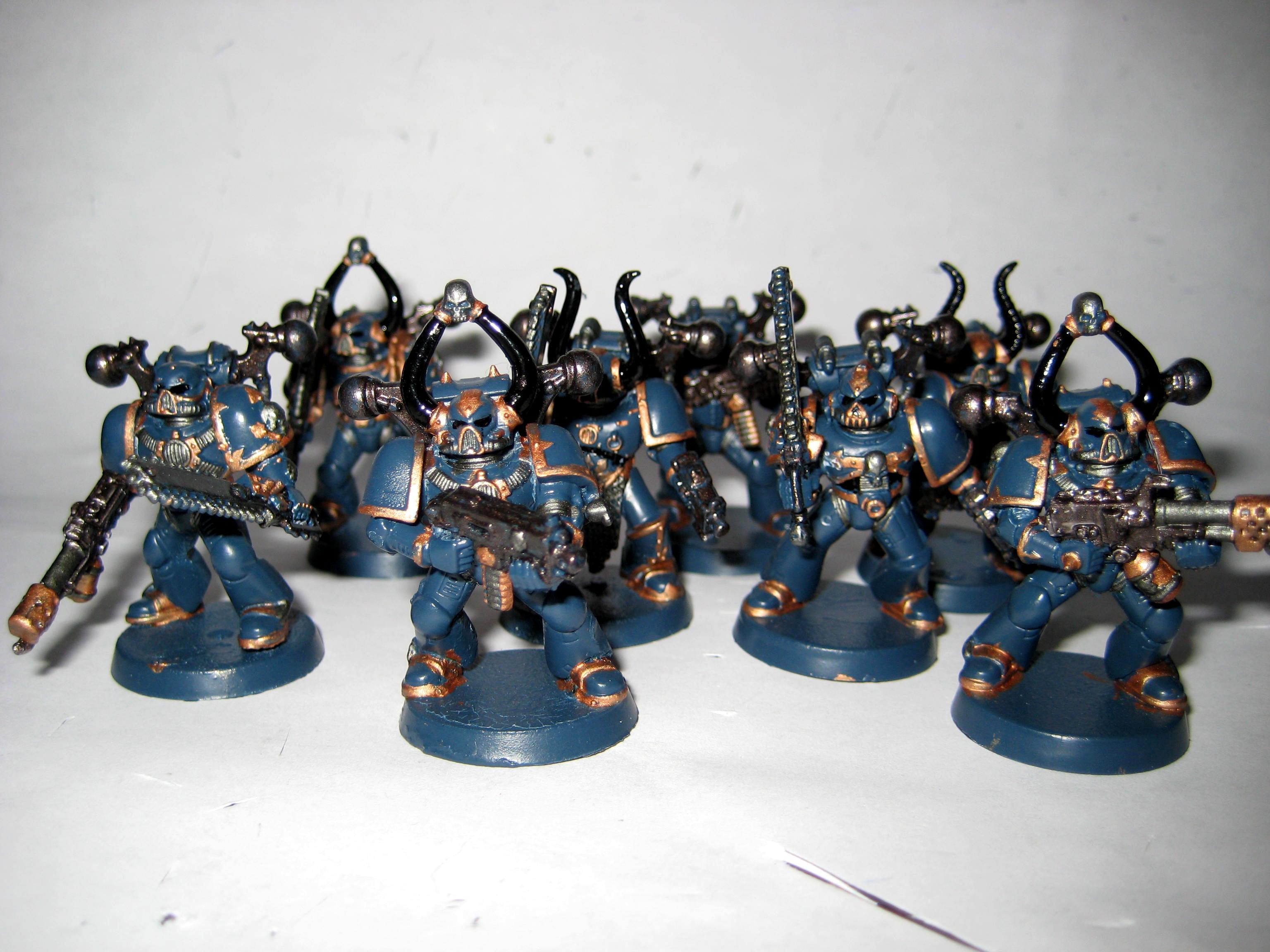 Blue Armour, Chaos Space Marines, Gold Trim