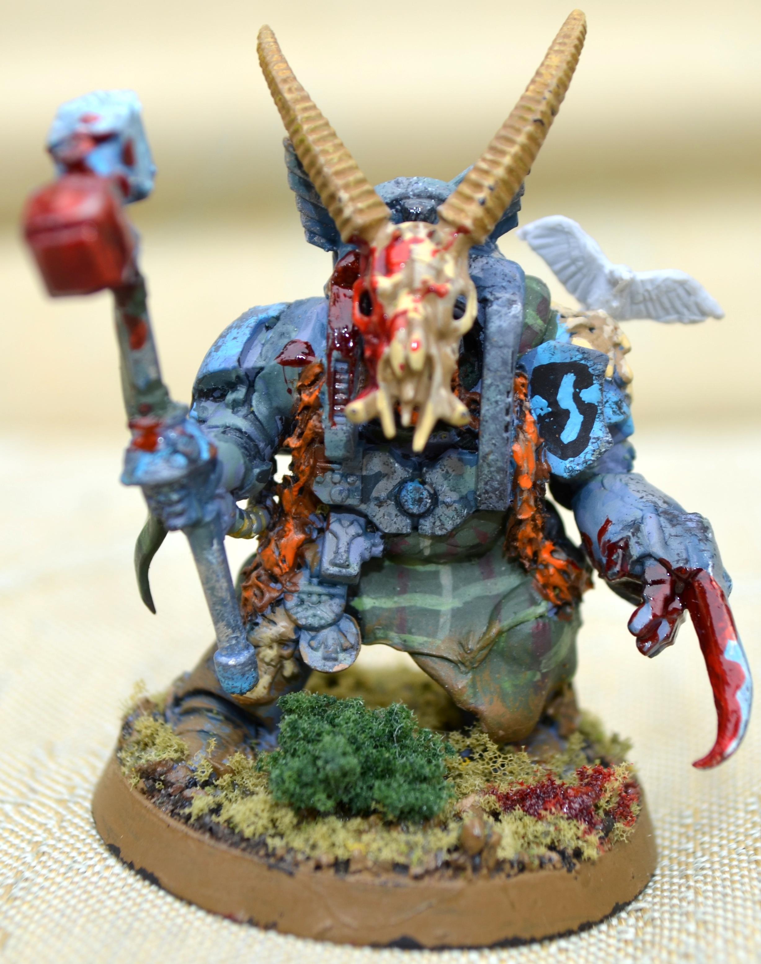 Here is my Njal Stormcaller, I just added the bird hense its lack of paint