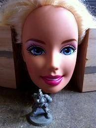 Barbie, over-sized barbie head that will be base for entrance