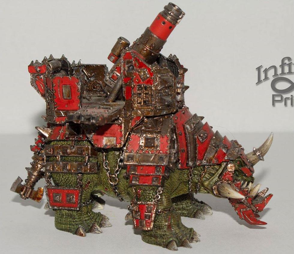 Armor, Armored, Beast, Cannon, Forge World, Mount, Orks, Red, Squiggoth, Vehicle, War, Warhammer 40,000