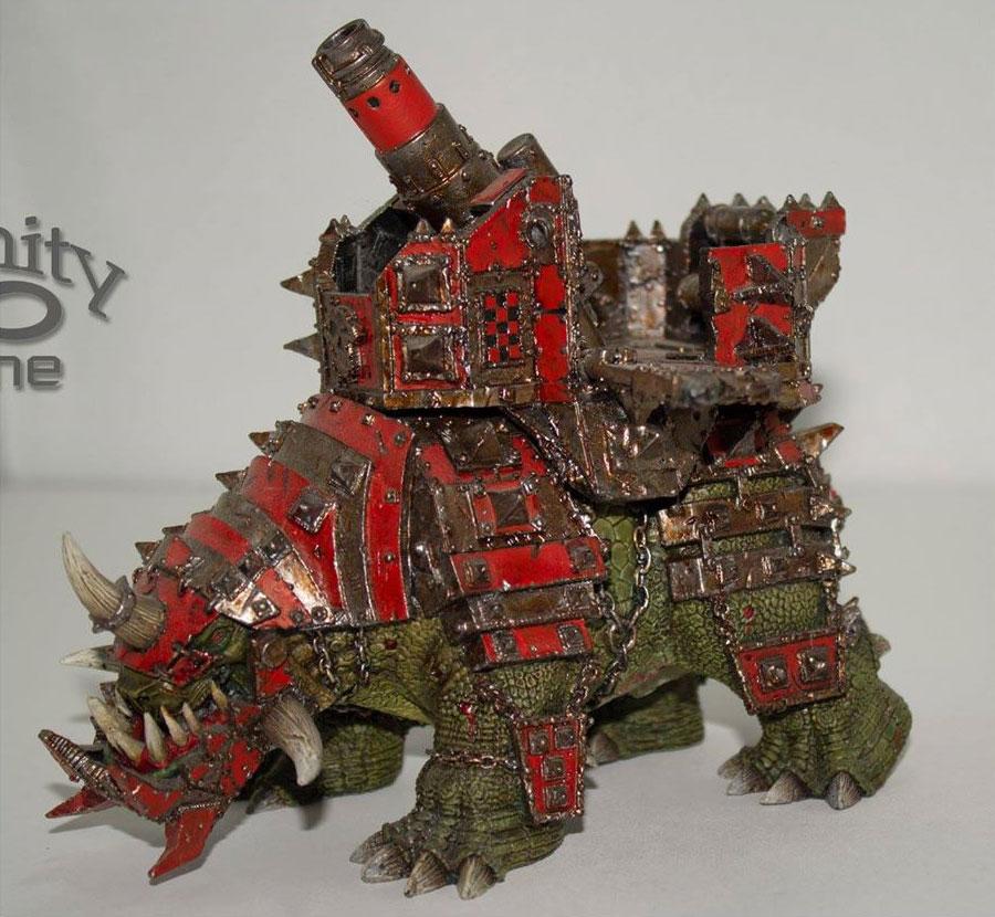 Armor, Armored, Beast, Cannon, Forge World, Mount, Orks, Red, Squiggoth, Vehicle, War, Warhammer 40,000