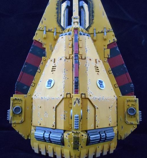 Battle Damage, Drop Pod, Imperial Fists, Space Marines, Stripes, Weathered