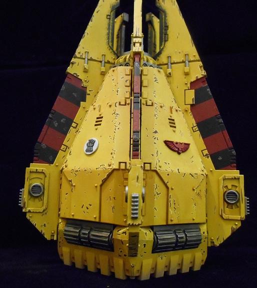 Battle Damage, Drop Pod, Imperial Fists, Space Marines, Stripes, Weathered