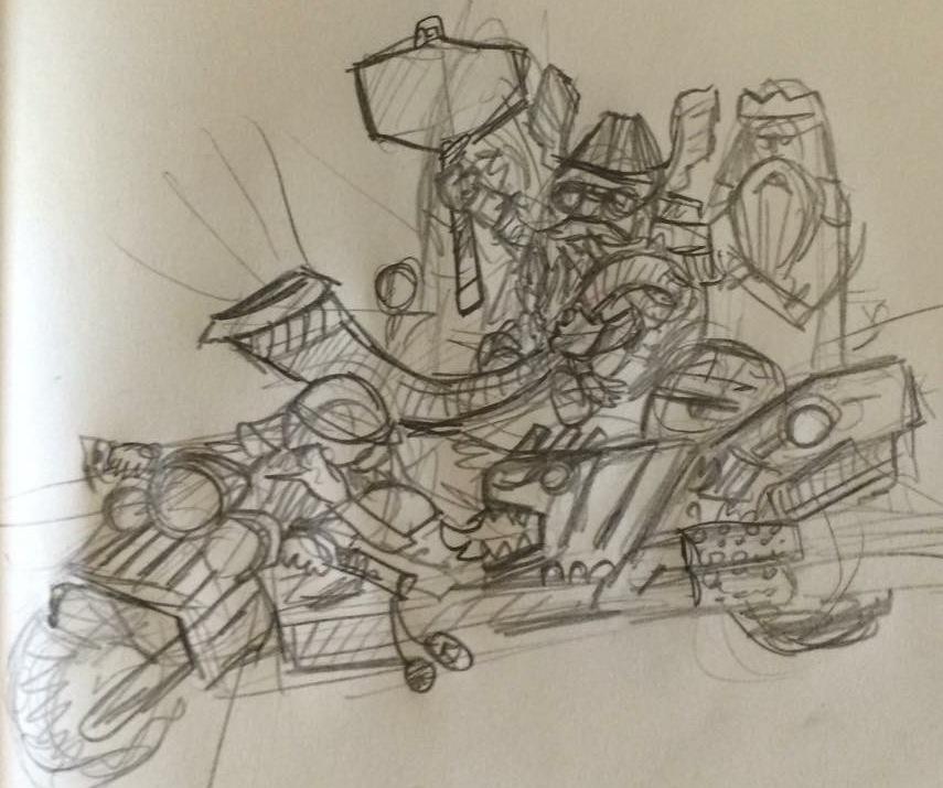 Then came this guy.... this is the start of the new breed. I dumped a large batch of 40k buts out and started thinking what the hell could be made from them... this is what I came up with