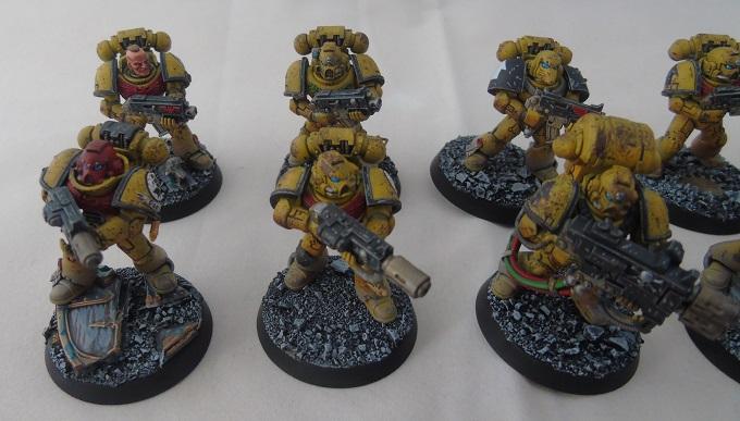 Adepus Astartes, Battle Damage, City, Imperial Fists, Meltagun, Rubble, Ruins, Space Marines, Tactical Squad, Urban, Weathered, Yellow