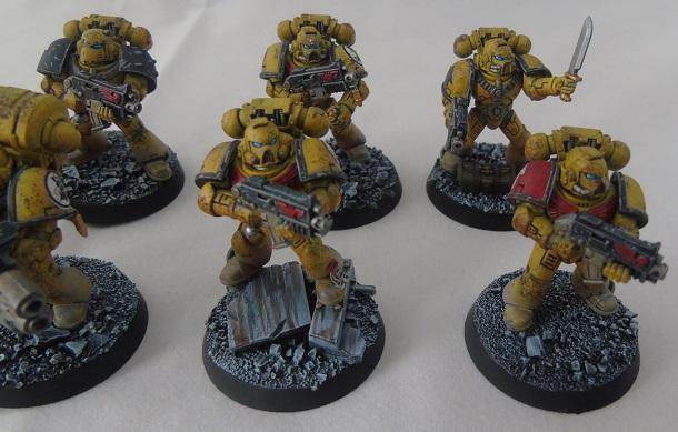 Adepus Astartes, Battle Damage, City, Imperial Fists, Meltagun, Rubble, Ruins, Space Marines, Tactical Squad, Urban, Weathered, Yellow