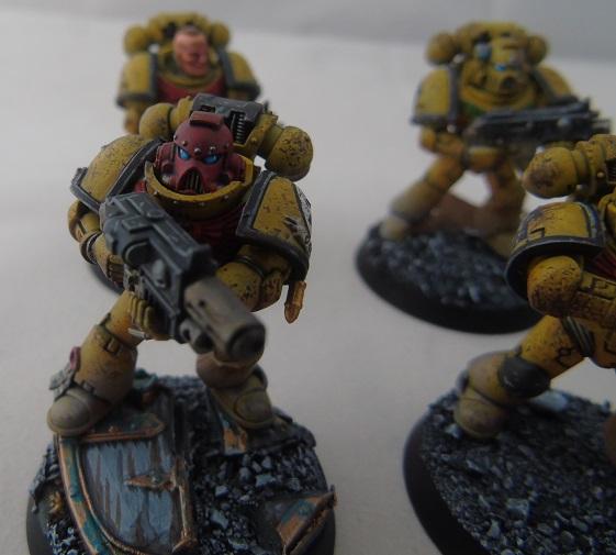 Adepus Astartes, Battle Damage, City, Imperial Fists, Meltagun, Rubble, Ruins, Space Marines, Tactical Squad, Urban, Weathered, Yellow