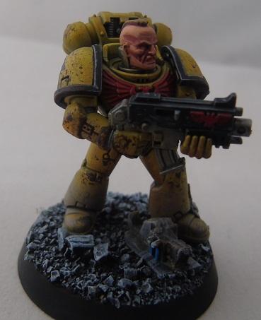 Adepus Astartes, Battle Damage, City, Imperial Fists, Meltagun, Rubble, Ruins, Space Marines, Tactical Squad, Urban, Weathered, Yellow