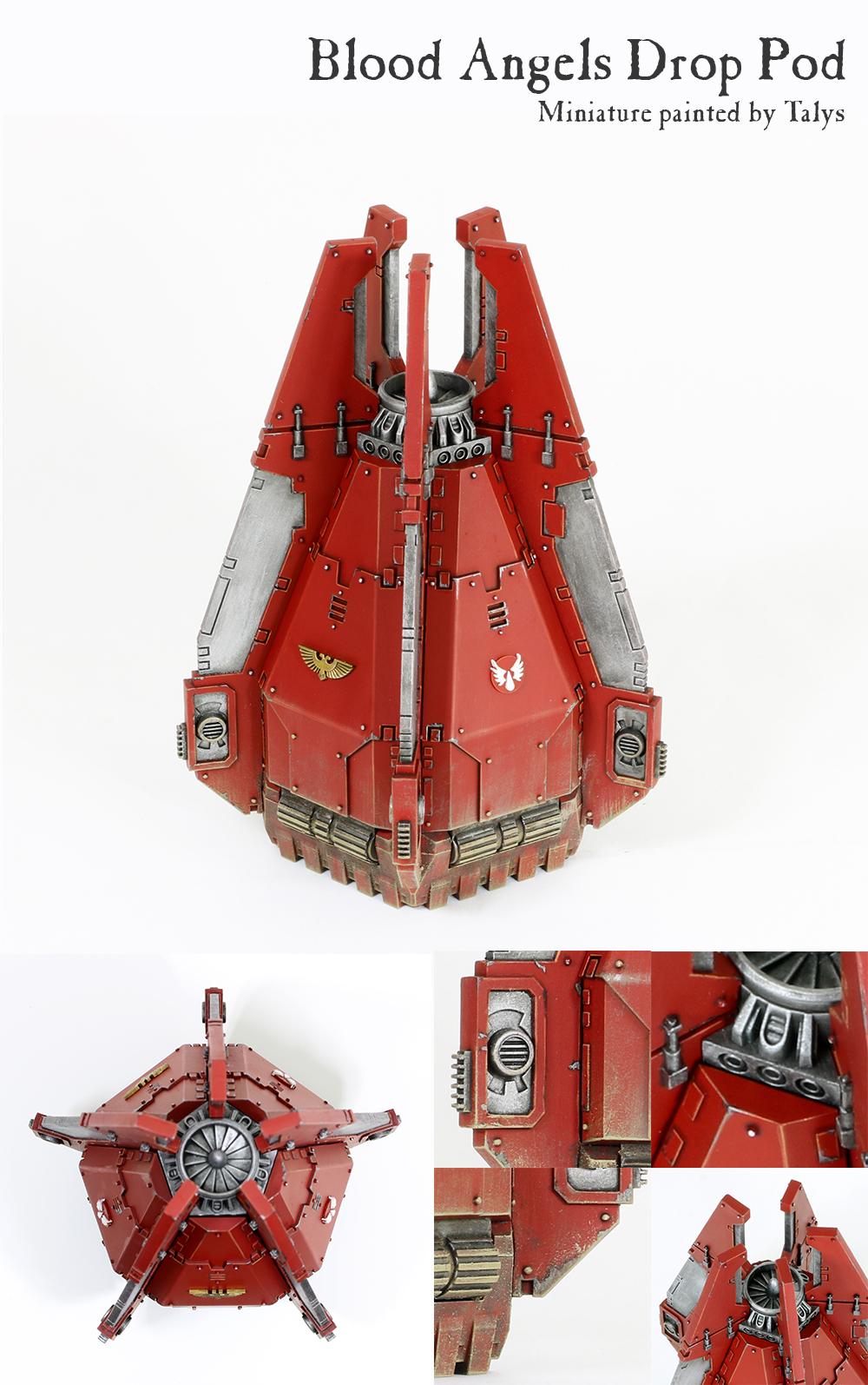 Drop Pod, Weathered, Blood Angels Drop Pod - Weathered