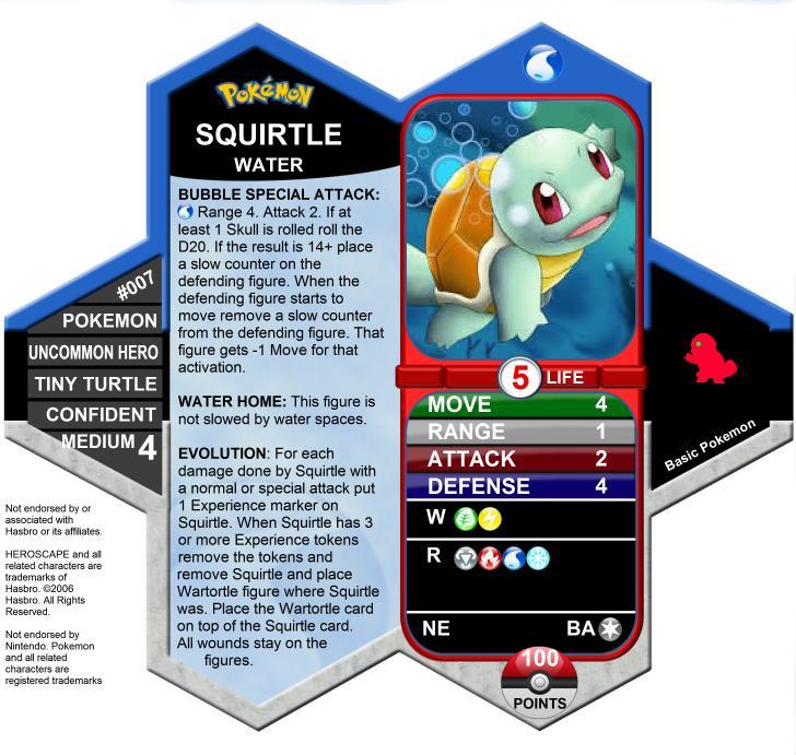 Squirtle Heroscape card