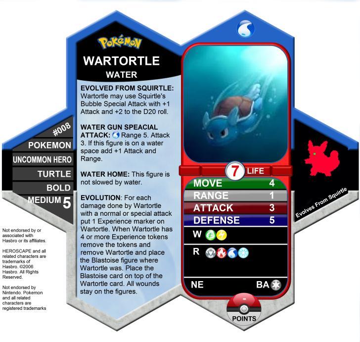 Wartortle Heroscape Card