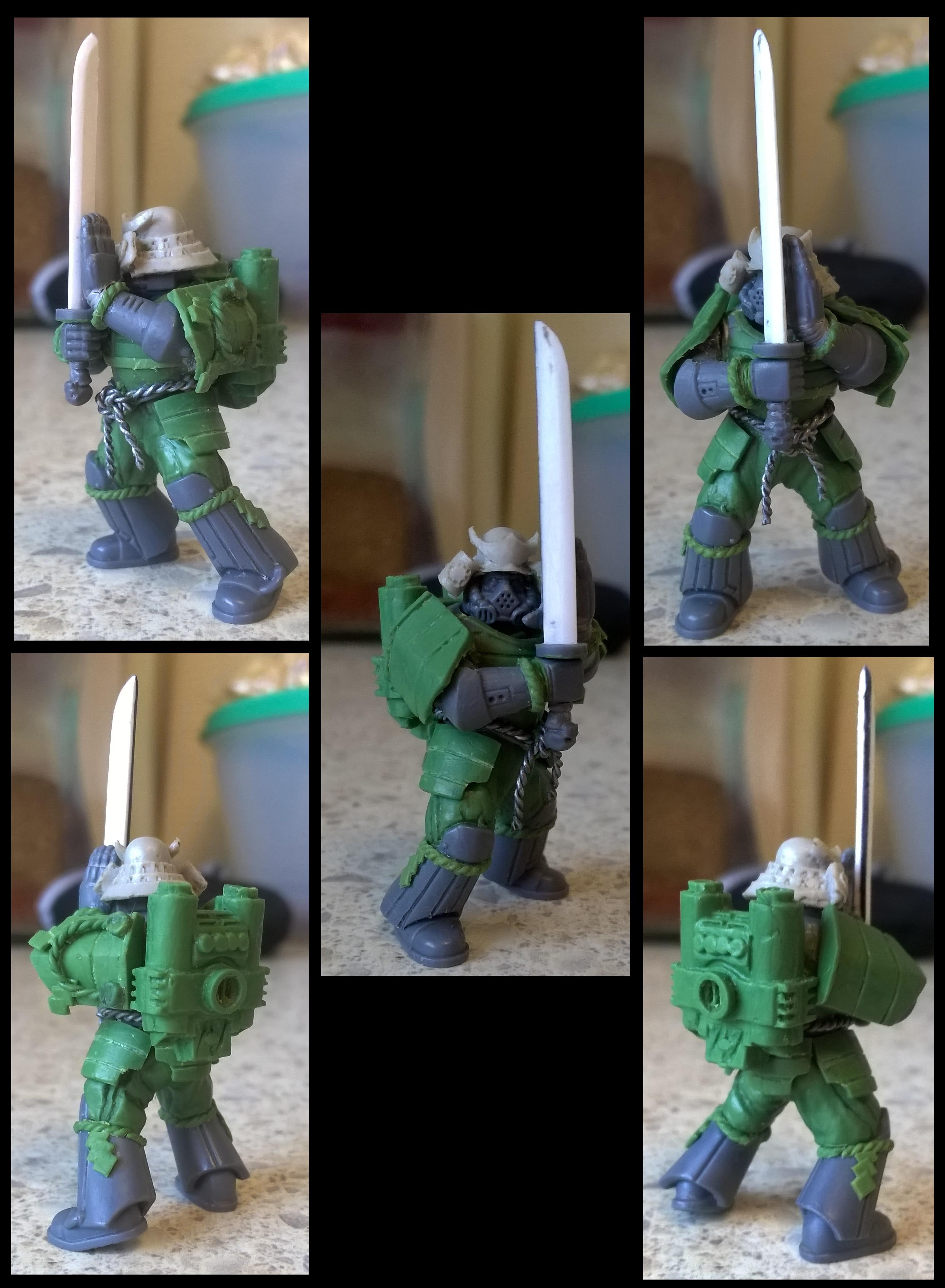 Backpack, Blade, Conversion, Custom, Green, Idea, Japanese, Katana, Powerplant, Prototype, Samurai, Space, Space Marines, Stuff, Sword