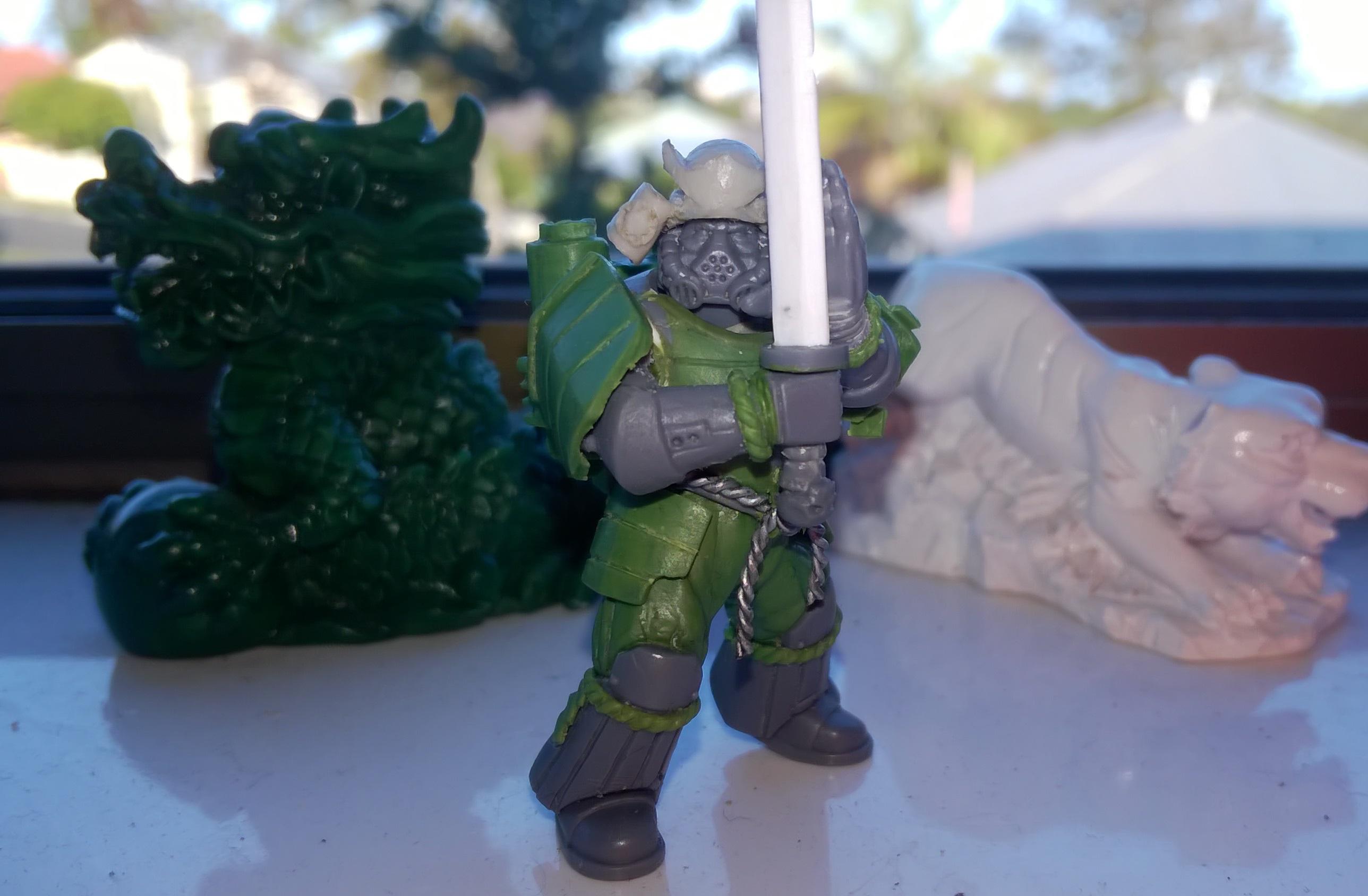 Blade, Conversion, Custom, Green, Katana, Powerplant, Prototype, Samurai, Space, Space Marines, Stuff Backpack