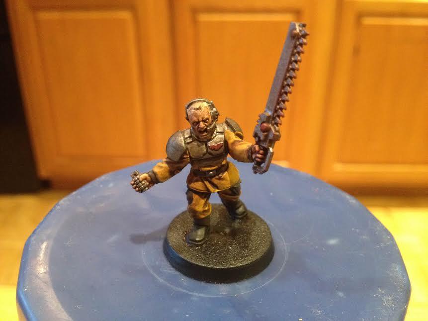 Vahn. The leader of the first squad Flint meets. Unfortunately, his waist-length dreadlocks had to be cut to be in line with astra militarum standards