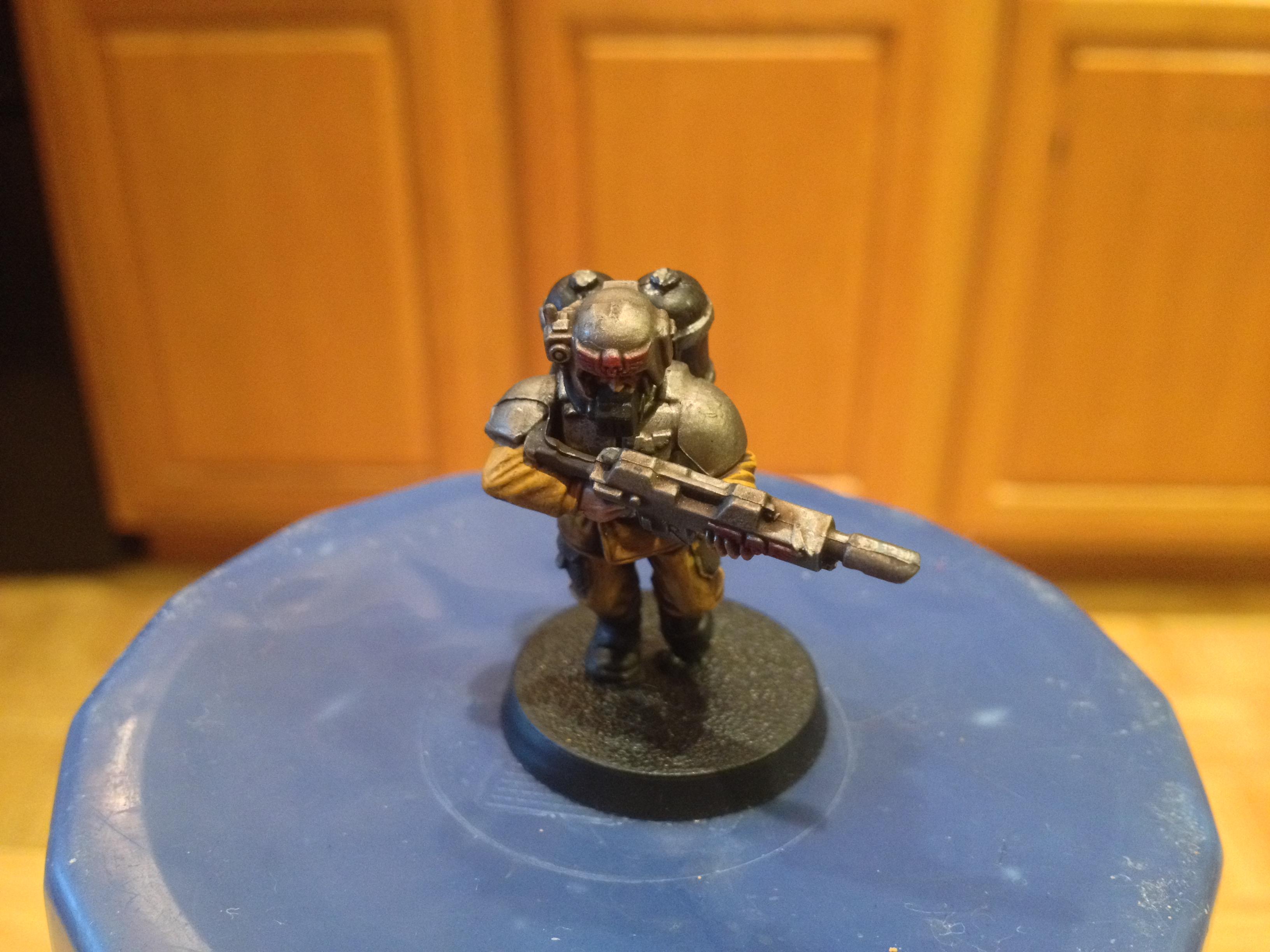 The Savlar chem-dog Becka. With her black rebreather and repurposed flamer tanks to hold the Savlar narcotic that she requires to function