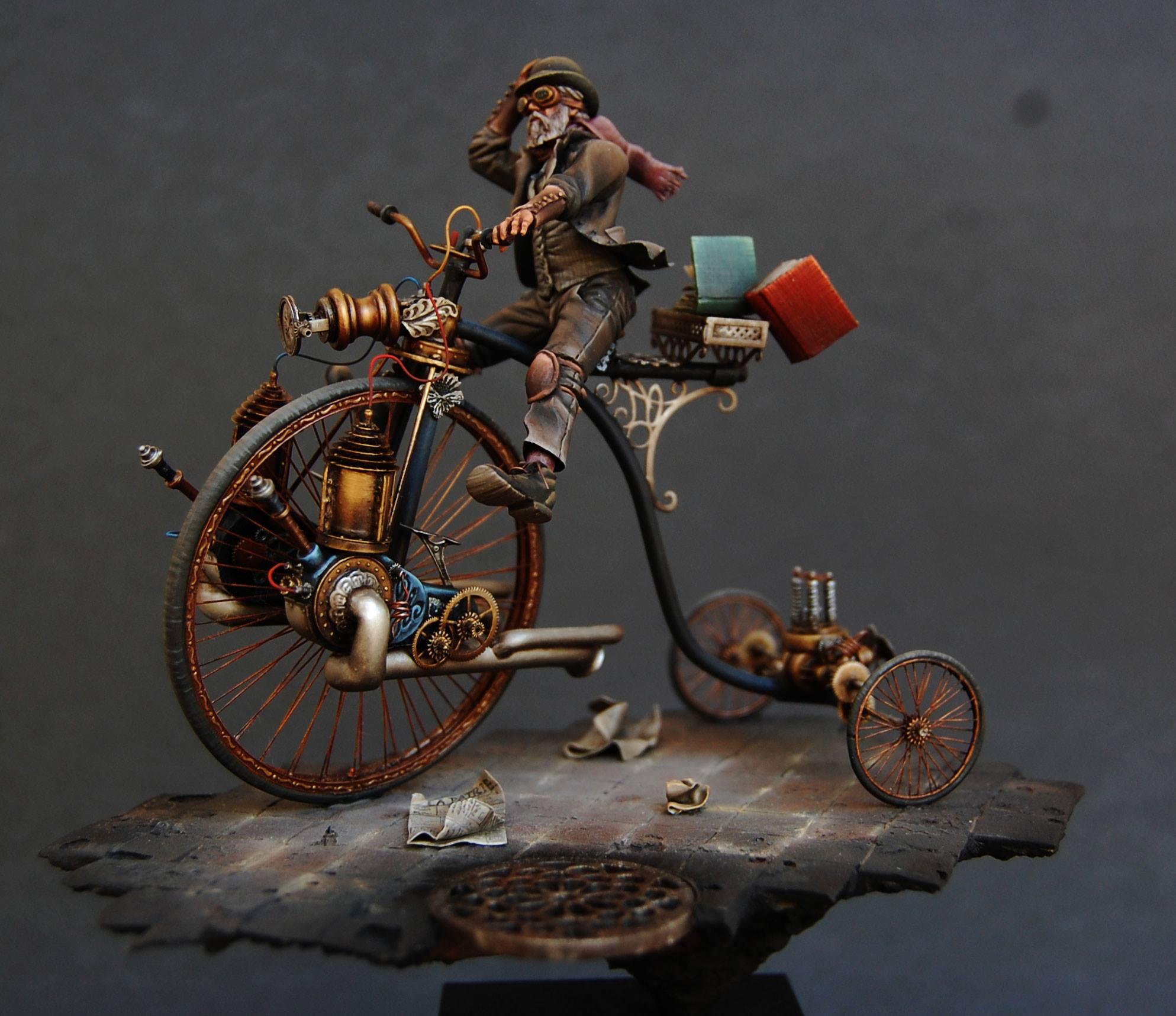 Bicycle, Diorama, Pennyfarthing, Steampunk
