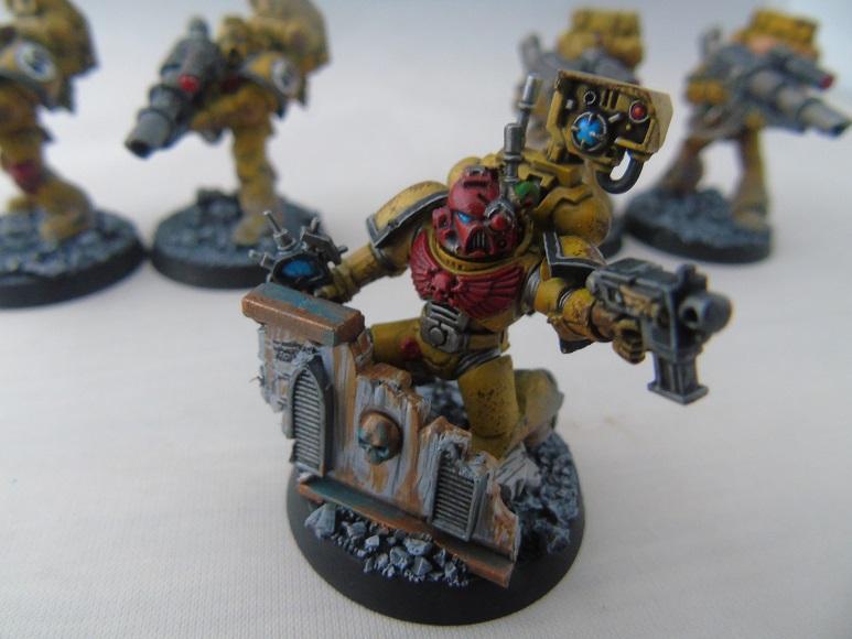 Adepus Astartes, Battle Damage, City, Devastator Marines, Imperial Fists, Rubble, Ruins, Space Marines, Urban, Weathered, Yellow
