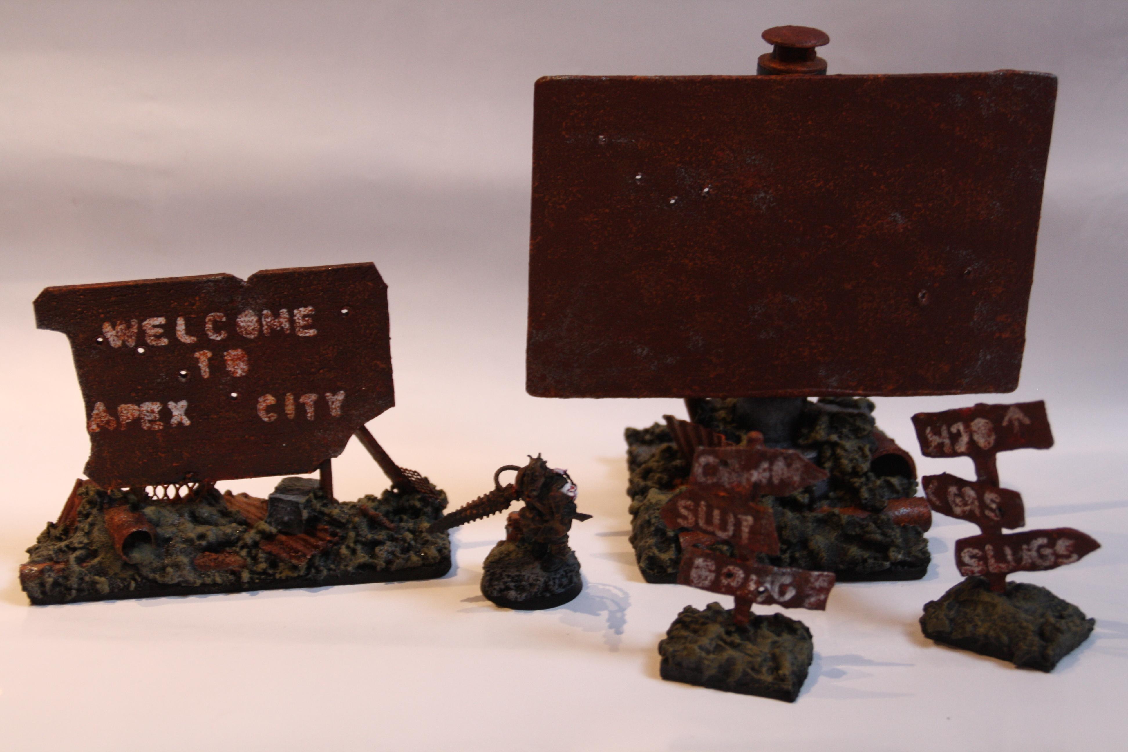 signs (the biggest one is intended to have some wrecked movie poster on it, still haven't decidei which to use)