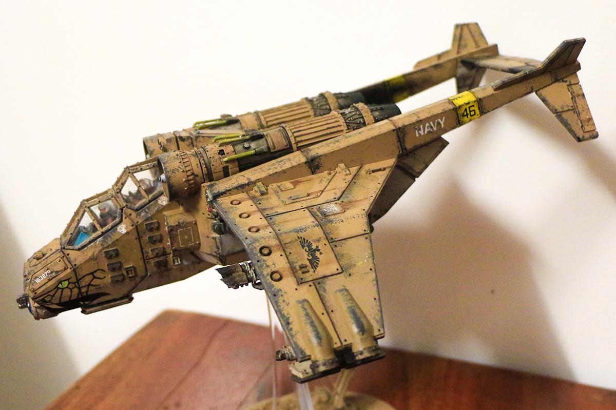Astra Militarum, Desert, Freehand, Imperal Guard, Imperial Guard, Mechanized, Snake, Tallarn Desert Raiders, Valkyrie, Vendetta, Veteran, Weathered