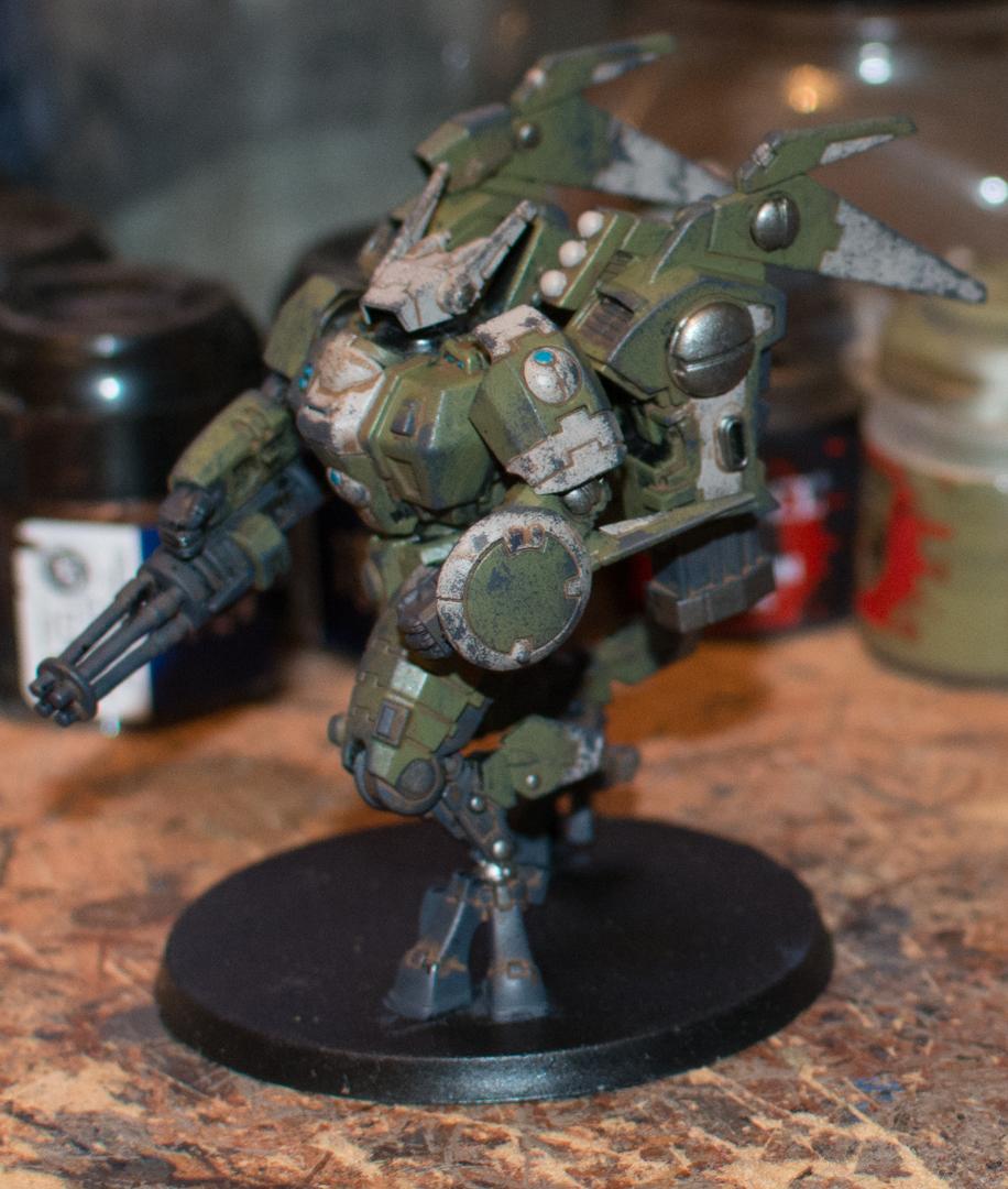 Coldstar, Coldstar Suit, Commander, Crisis Commander, Green, Suit, Tau, Tau Empire