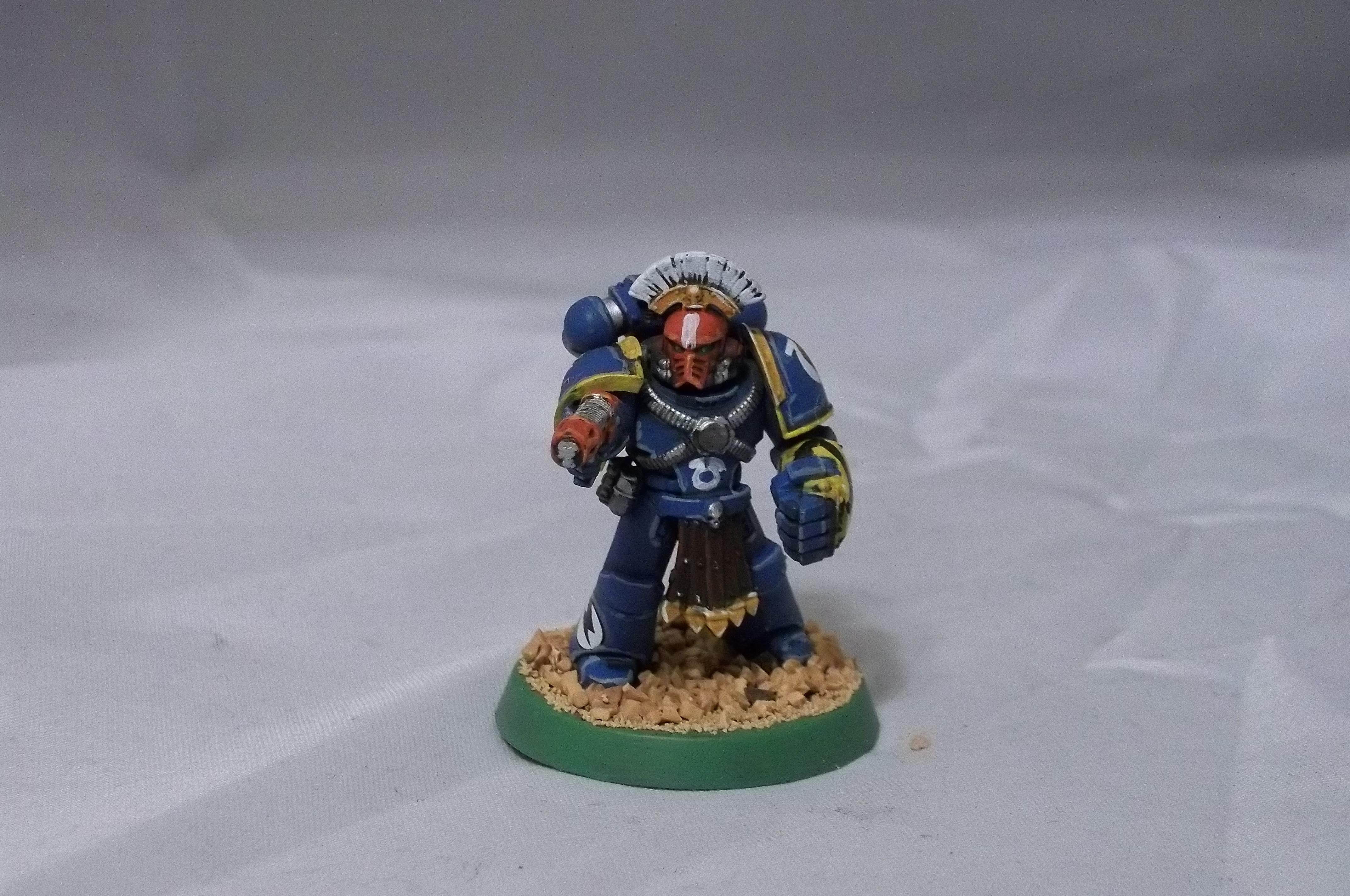 Betrayal At Calth, Hazard Stripes, Retro, Sergeant, Tactical Squad, Ultramarines