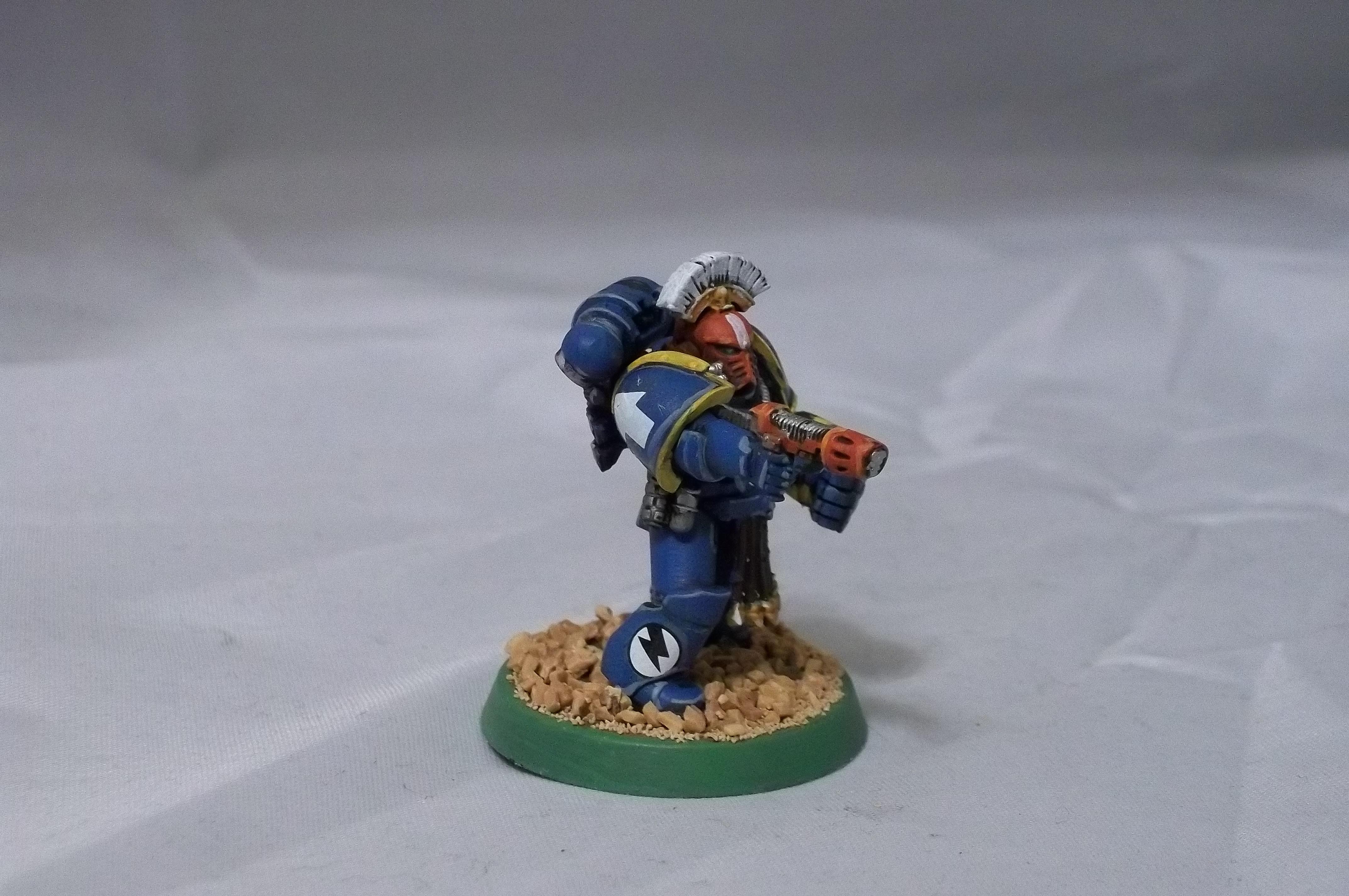 Betrayal At Calth, Hazard Stripes, Retro, Sergeant, Tactical Squad, Ultramarines