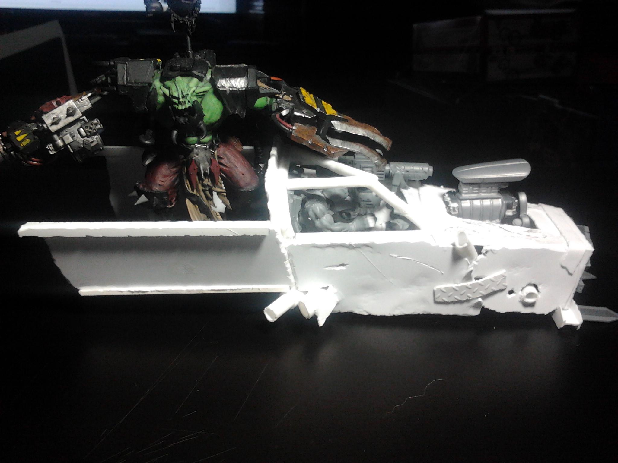 The unfinished Krieg testing his unfinished ute. Once the fuel tank is added he will ride a little more to the rear of the tray