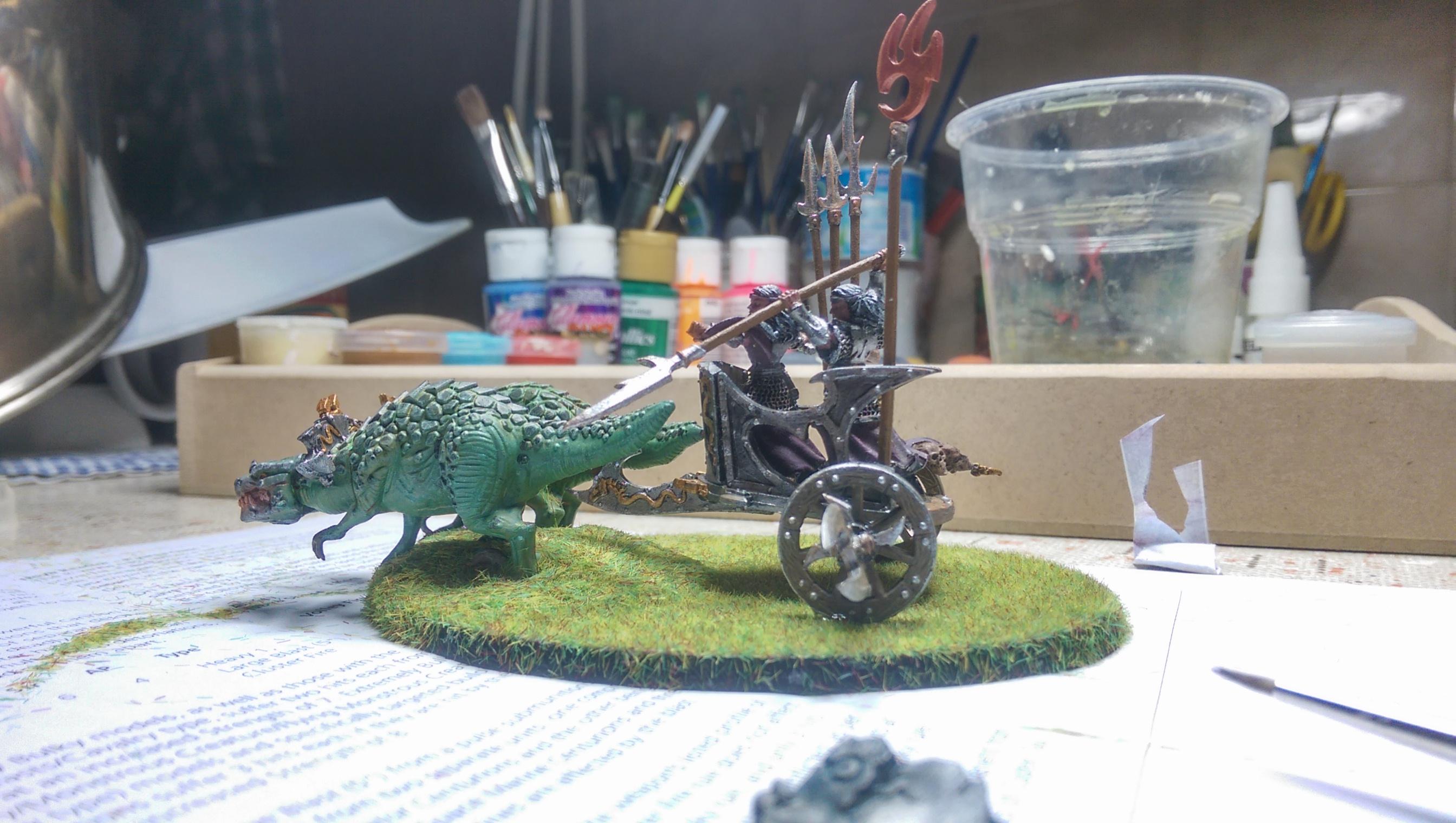 Chariot, Dark Elves, Diorama, Ghornd, Warhammer Fantasy