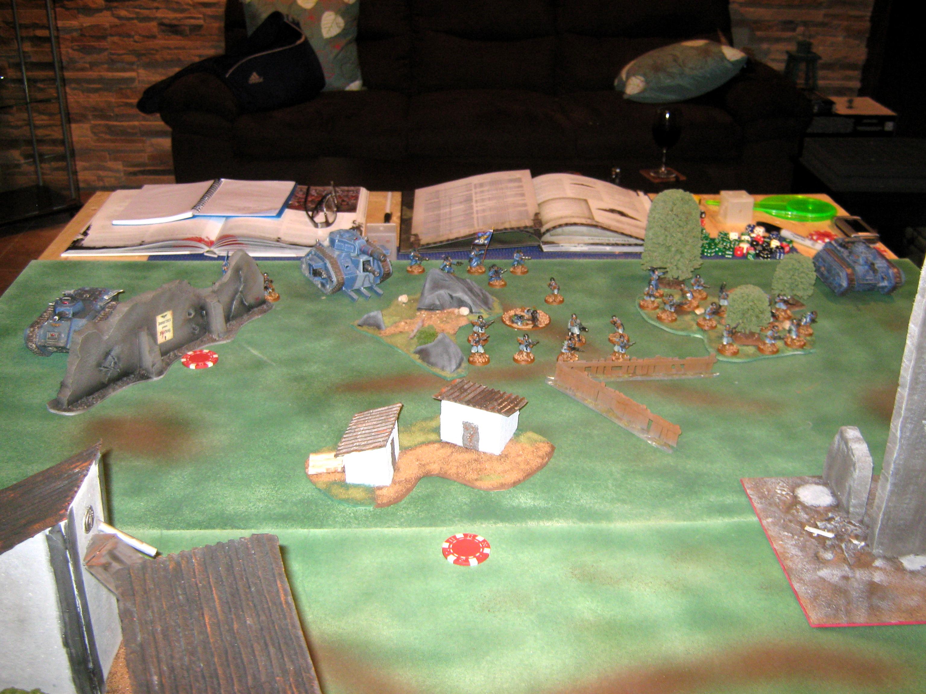 Astra Militarum, Battle, Battle Report, Diorama, Game, Imperial Guard, Imperium, In-game, Steel Legion, Warhammer 40,000, Warhammer Fantasy