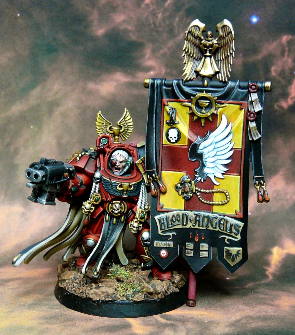 Adeptus Astartes, Banner, Black Rage, Blood Angels, Red Thirst, Sgt Lorenzo, Space Marines, Standard Bearer, Terminator Armor