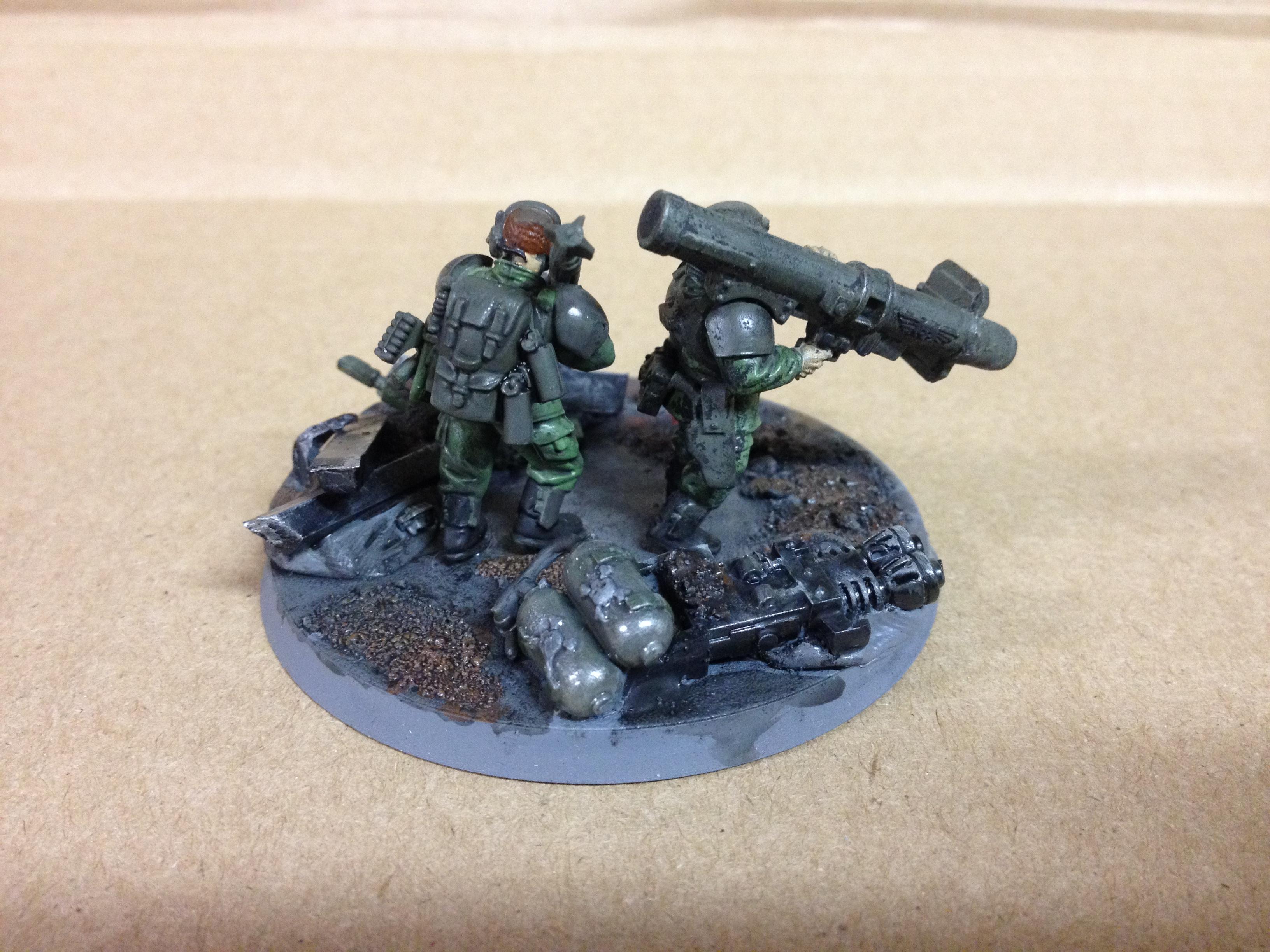 Astra Militarum, Base, Based, Combat, Grimdark, Guard, Guardsmen, Heavy, Heavy Weapons Team, Imperial Guard, Infantry, Launcher, Missile, Rocket, Ruins, Street, Tau, Team, Troops, Urban, Weapon