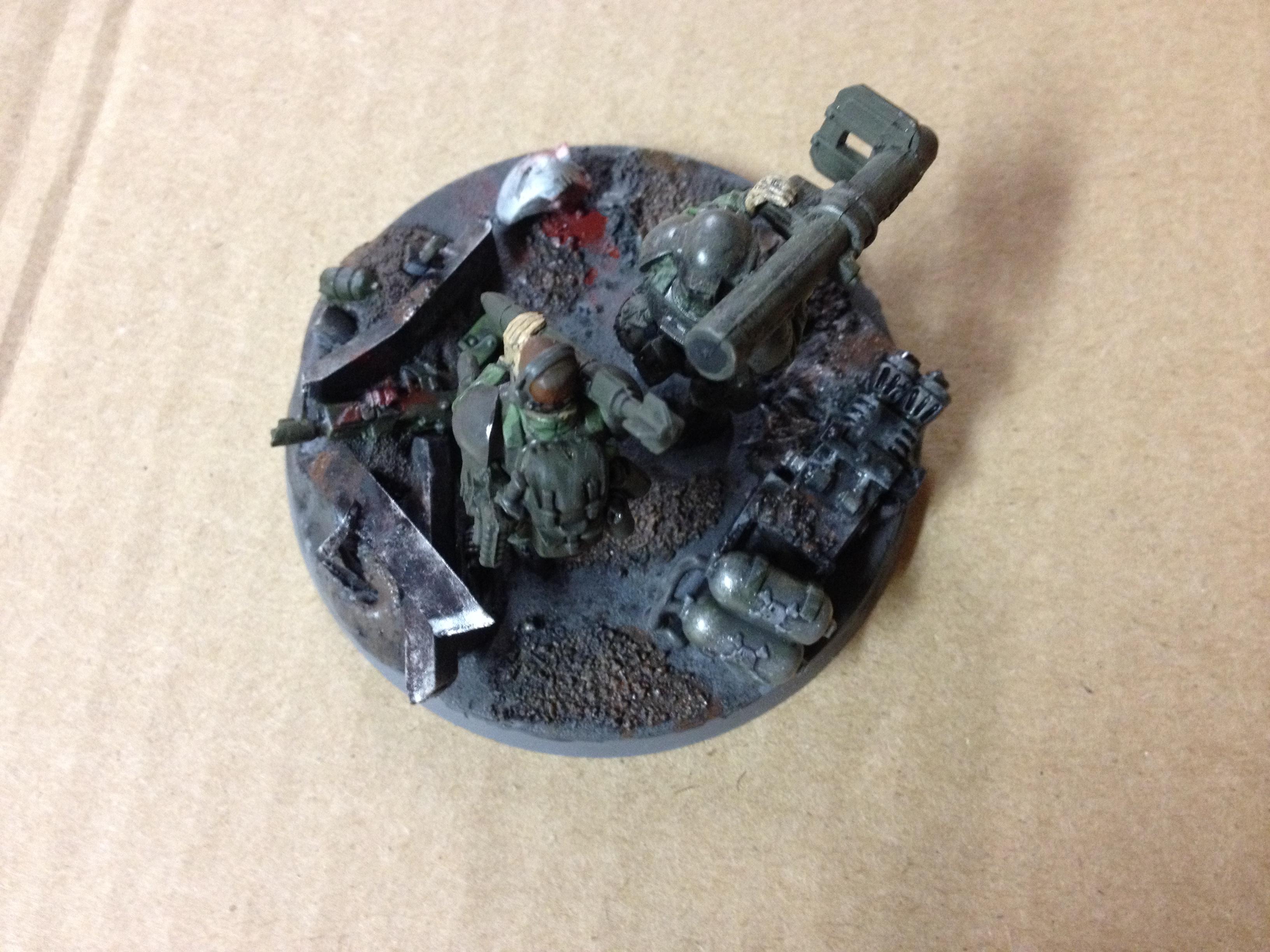 Astra Militarum, Base, Based, Combat, Grimdark, Guard, Guardsmen, Heavy, Heavy Weapons Team, Imperial Guard, Infantry, Launcher, Missile, Rocket, Ruins, Street, Tau, Team, Troops, Urban, Weapon