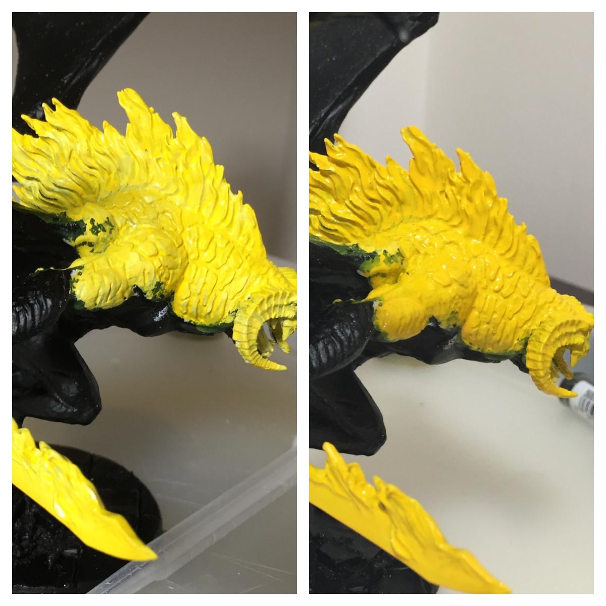 Balrog, Comparison of two yellow layers for flame base