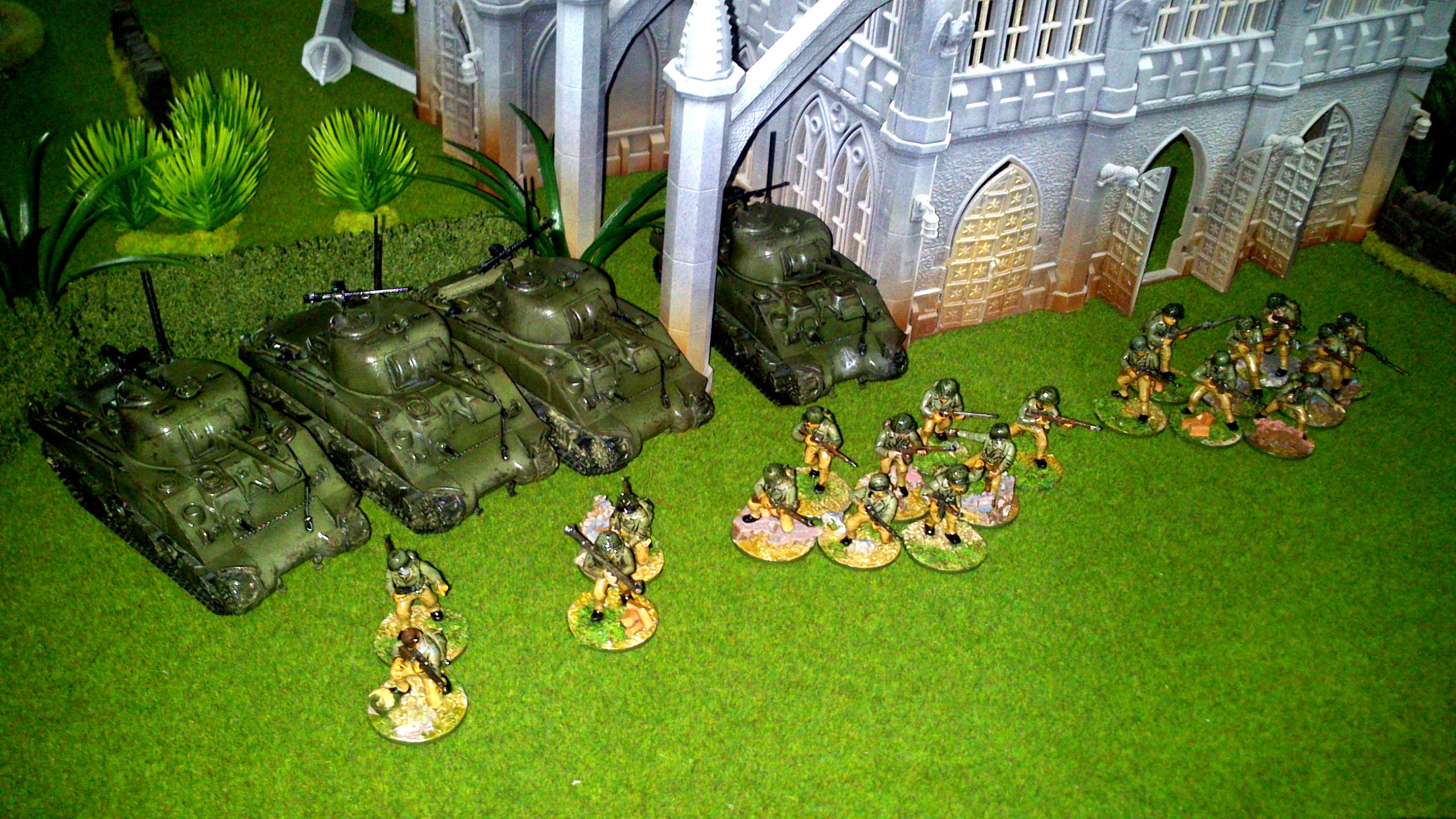 America, Bolt Action, Germans, Heer, Infantry, Painted, Panthers, Sherman, Tank, Waffen, Warlord