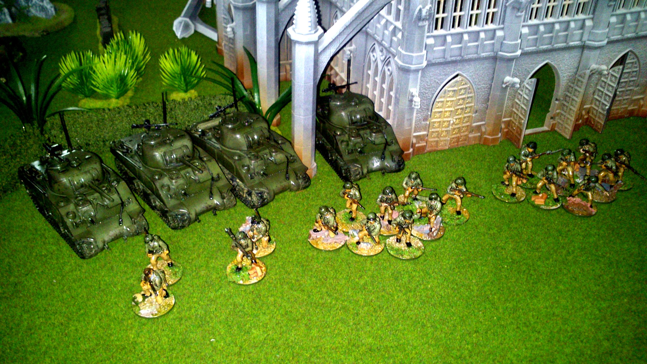 America, Bolt Action, Germans, Heer, Infantry, Painted, Panthers, Sherman, Tank, Waffen, Warlord