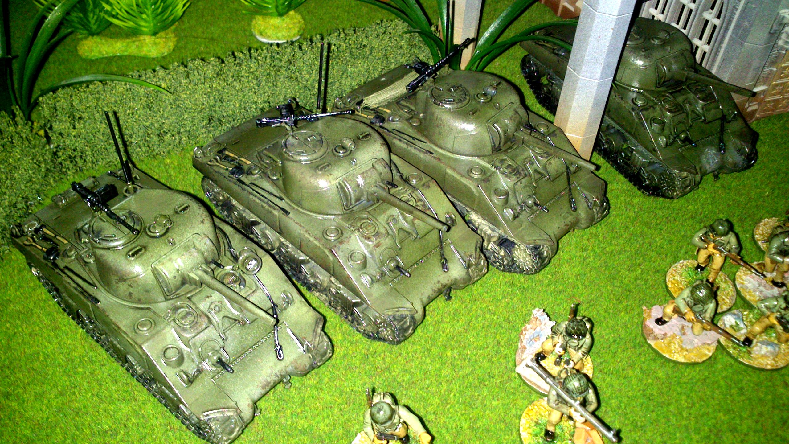 America, Bolt Action, Germans, Heer, Infantry, Painted, Panthers, Sherman, Tank, Waffen, Warlord