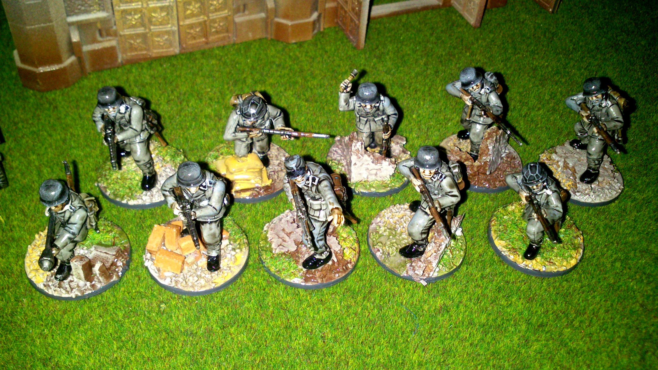 America, Bolt Action, Germans, Heer, Infantry, Painted, Panthers, Sherman, Tank, Waffen, Warlord