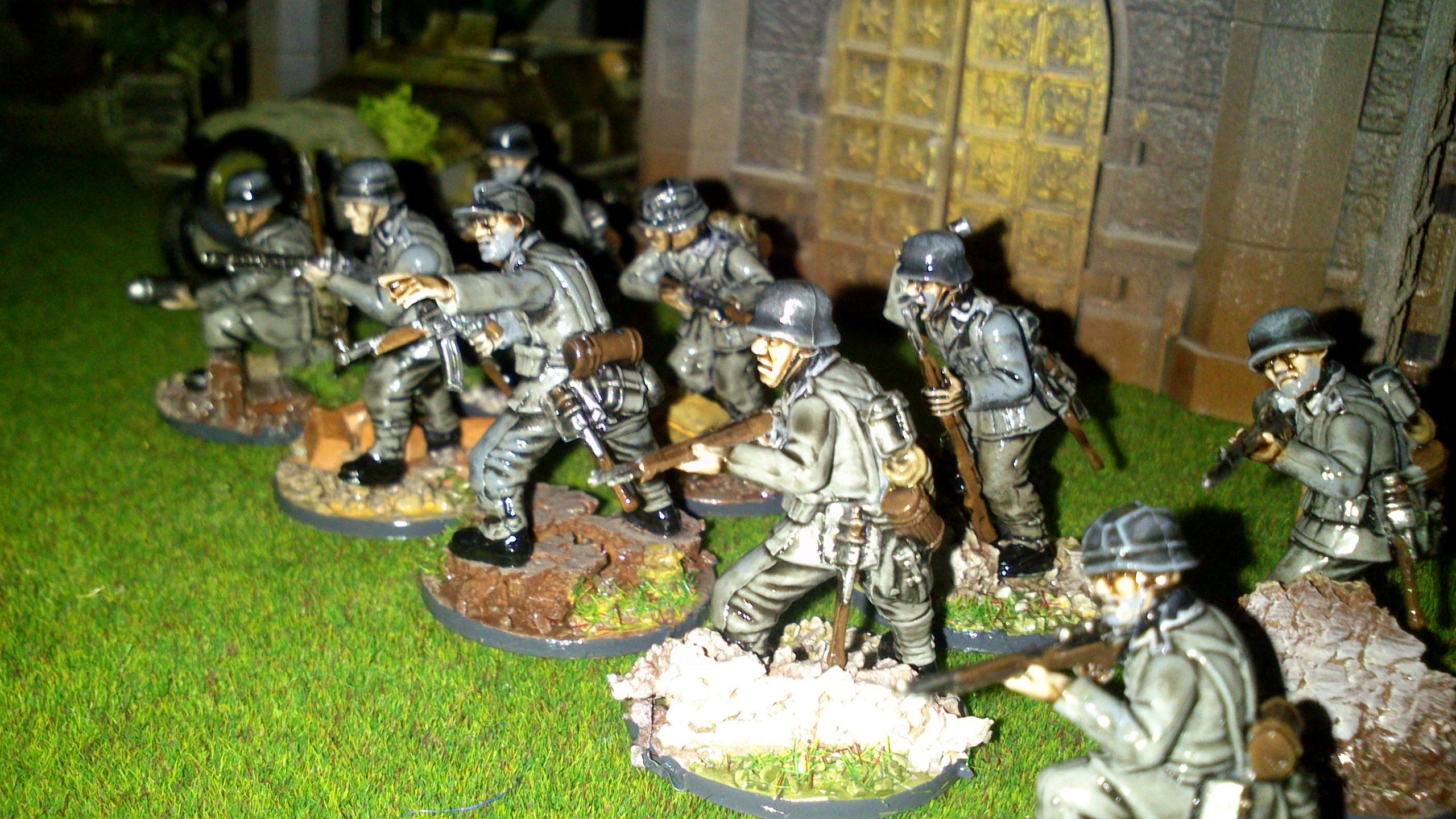 America, Bolt Action, Germans, Heer, Infantry, Painted, Panthers, Sherman, Tank, Waffen, Warlord