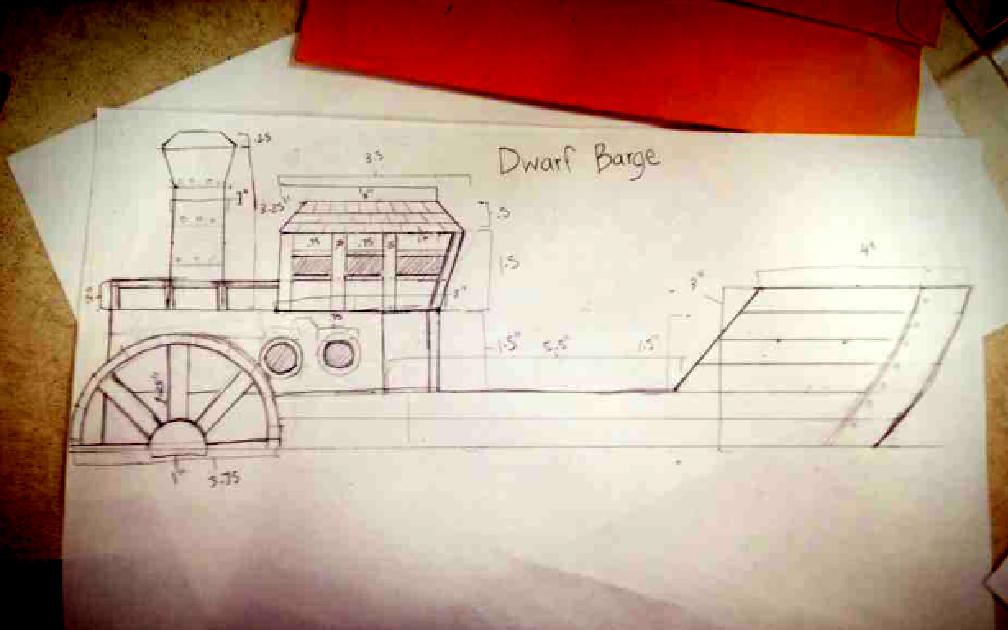 Barge, Boat, Dwarves, Scratch Build, Ship, Steampunk, Warhammer Fantasy